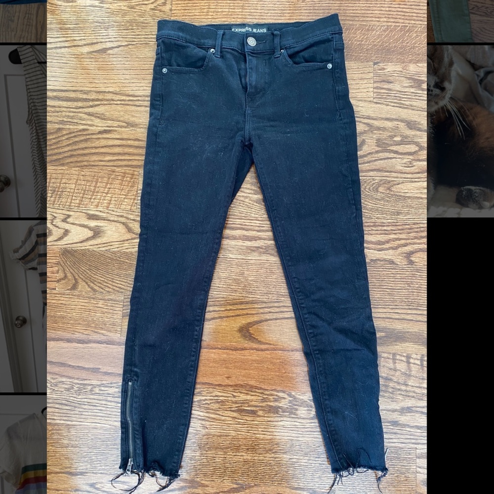 Faded black jeans
